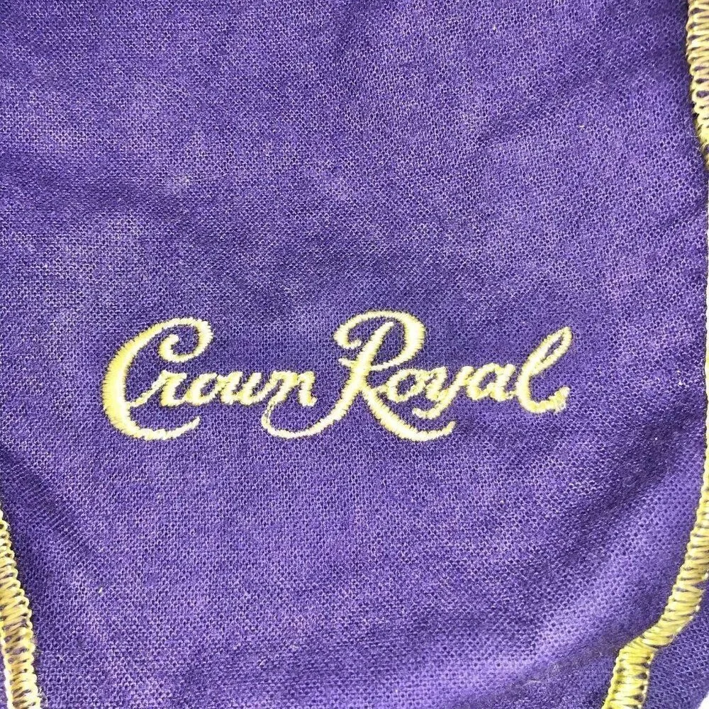 Vintage Crown Royal Light Purple Gold Alcohol Bag Drawstring Lot of 2 10